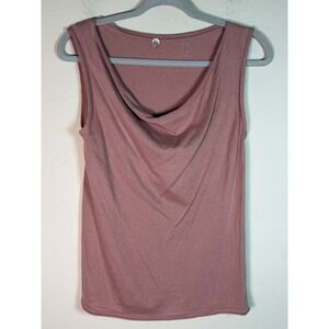 Margaret O'Leary Womens Cowl Neck Knit Tank Top Dusty Rose Pink Small